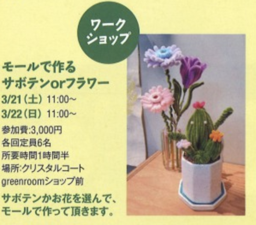 ワークショップ モールで作るサボテンorフラワー